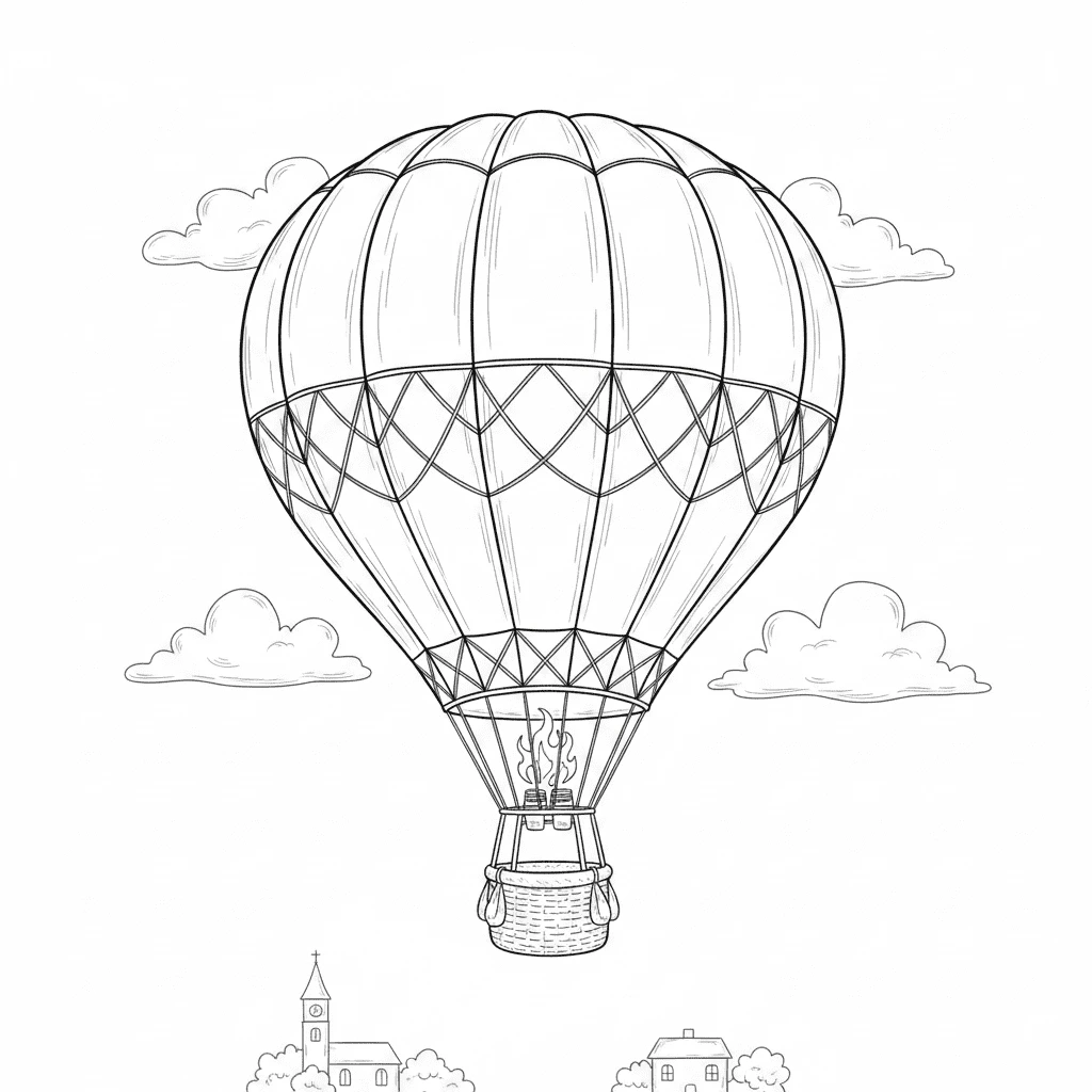 Voorbeeld luchtballon tekenen